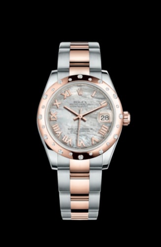 Rolex Datejust 31 Rolesor Everose Domed Diamond / Oyster / MOP Roman