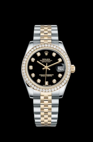 Rolex Datejust 31 Rolesor Yellow Diamond / Jubilee / Black Diamond