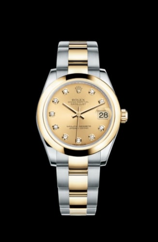 Rolex Datejust 31 Rolesor Yellow Domed / Oyster / Champagne Diamond