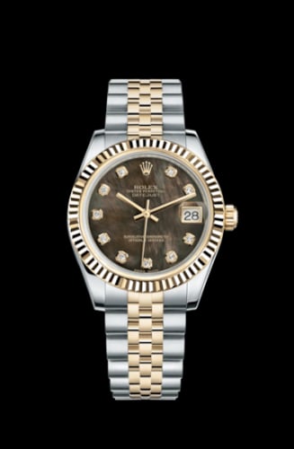 Rolex Datejust 31 Rolesor Yellow Fluted / Jubilee / Black MOP