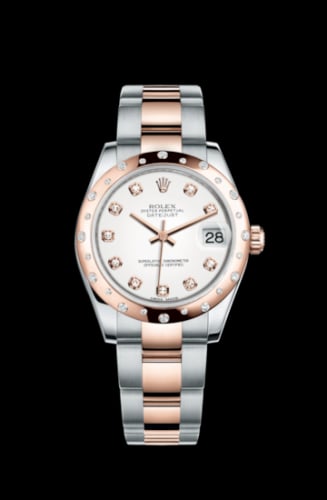 Rolex Datejust 31 Rolesor Everose Domed Diamond / Oyster / White Diamond