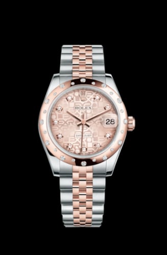 Rolex Datejust 31 Rolesor Everose Domed Diamond / Jubilee / Pink Computer