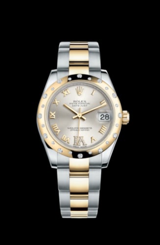 Rolex Datejust 31 Rolesor Yellow Domed Diamond / Oyster / Silver Roman