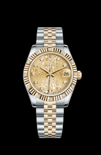 Rolex Datejust 31 Rolesor Fluted Diamond / Jubilee / Champagne Computer