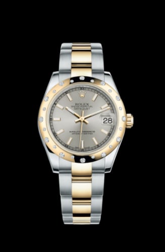 Rolex Datejust 31 Rolesor Yellow Domed Diamond / Oyster / Silver