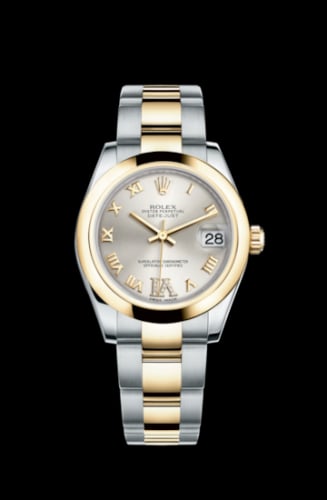 Rolex Datejust 31 Rolesor Yellow Domed / Oyster / Silver Roman