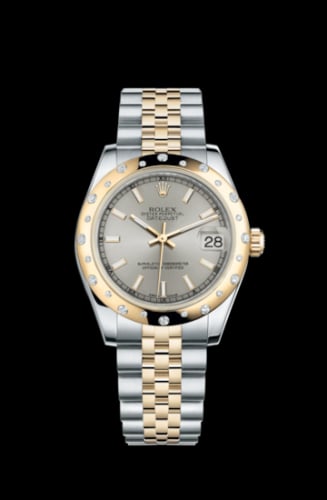 Rolex Datejust 31 Rolesor Yellow Domed Diamond / Jubilee / Silver