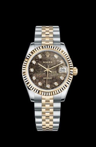 Rolex Datejust 31 Rolesor Yellow Fluted / Jubilee / Black MOP Computer
