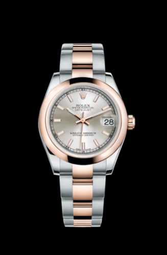 Rolex Datejust 31 Rolesor Everose Domed / Oyster / Silver