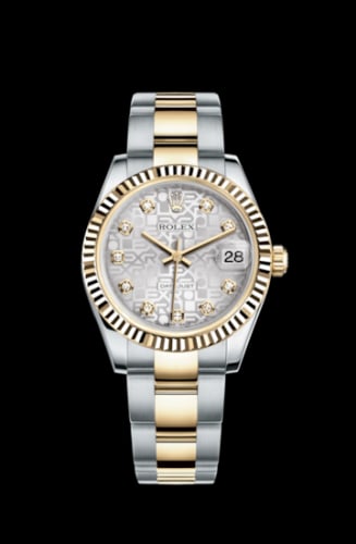 Rolex Datejust 31 Rolesor Yellow Fluted / Oyster / Silver Computer