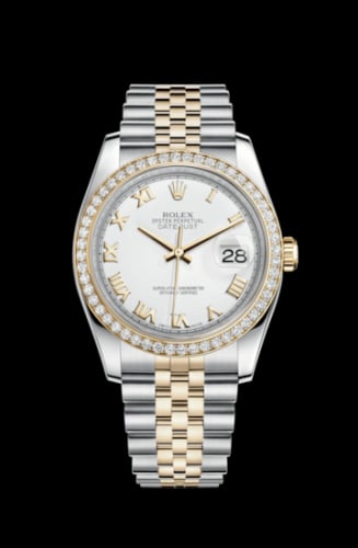 Rolex Datejust 36 Rolesor Yellow Diamond / Jubilee / White Roman
