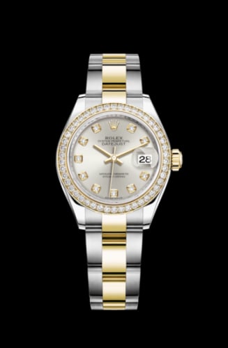 Rolex Lady-Datejust 28 Rolesor Yellow Diamond / Oyster / Silver Diamond