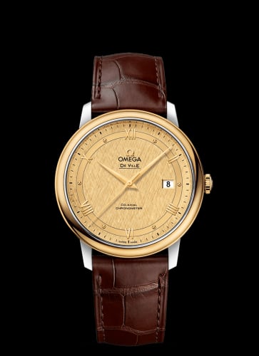 Omega De Ville Prestige Co-Axial 39.5 Stainless Steel / Yellow Gold / Vintage Champagne Silk