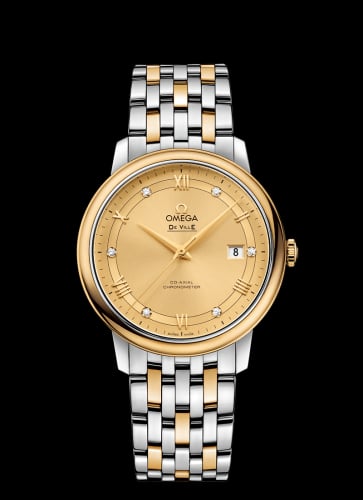Omega De Ville Prestige Co-Axial 39.5 Stainless Steel / Yellow Gold / Vintage Champagne / Bracelet