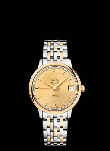 Omega De Ville Prestige Co-Axial 32.7 Stainless Steel / Yellow Gold / Champagne / Bracelet