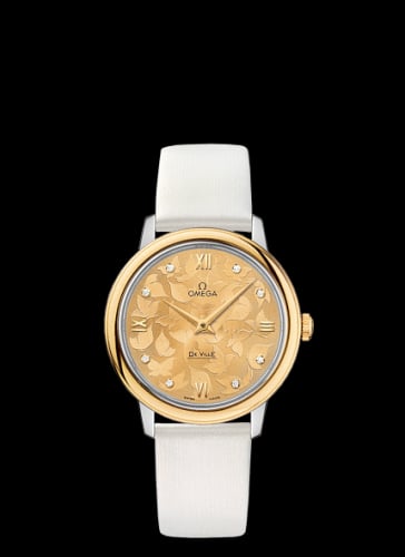 Omega De Ville Prestige Quartz 32.7 Stainless Steel / Yellow Gold / Champagne Butterfly