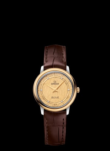 Omega De Ville Prestige Quartz 27.4 Stainless Steel / Yellow Gold / Vintage Champagne Silk