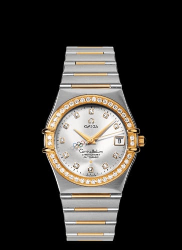 Omega Constellation Co-Axial 35.5 Stainless Steel / Yellow Gold / Diamond / Silver / Olympic Beijing 2008