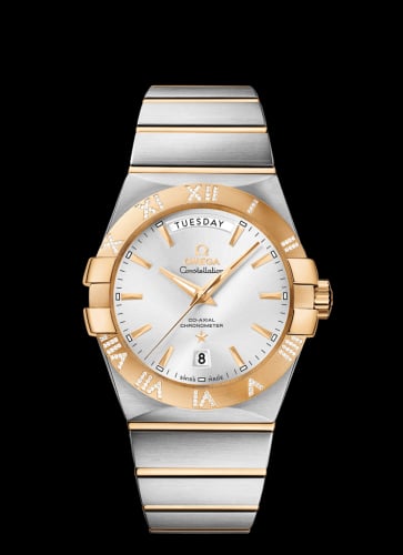Omega Constellation Co-Axial 38 Day-Date Stainless Steel / Yellow Gold / Diamond / Silver