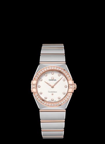 Omega Constellation Manhattan 28 Quartz Stainless Steel / Sedna Gold / Silver-Diamond / Diamond