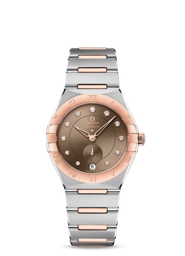 Omega Constellation Master Chronometer Small Seconds 34 Stainless Steel / Sedna Gold / Brown - Diamond / Bracelet