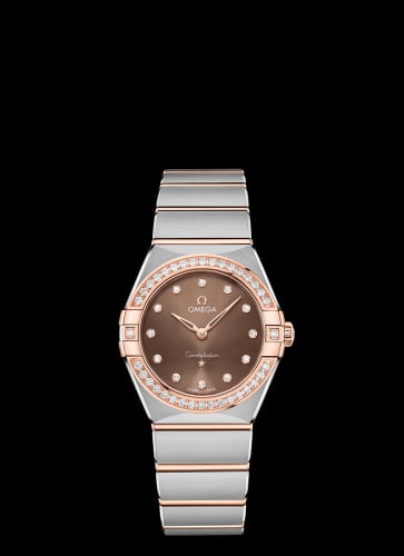 Omega Constellation Manhattan 28 Quartz Stainless Steel / Sedna Gold / Brown-Diamond / Diamond