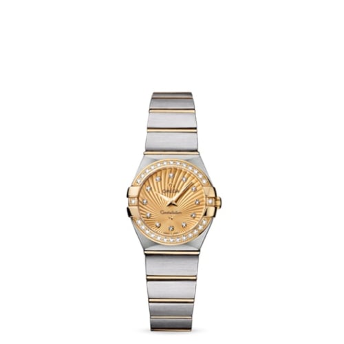 Omega Constellation Quartz 24 Brushed Stainless Steel / Yellow Gold / Diamond / Champagne Supernova