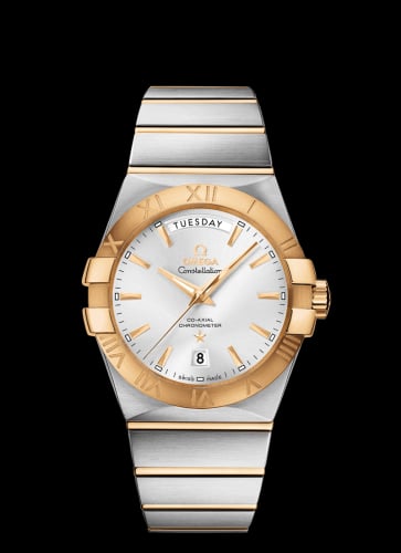 Omega Constellation Co-Axial 38 Day-Date Stainless Steel / Yellow Gold / Silver