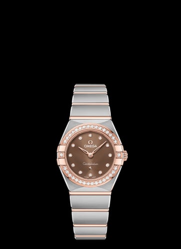 Omega Constellation Manhattan 25 Quartz Stainless Steel / Sedna Gold / Brown - Diamond / Diamond