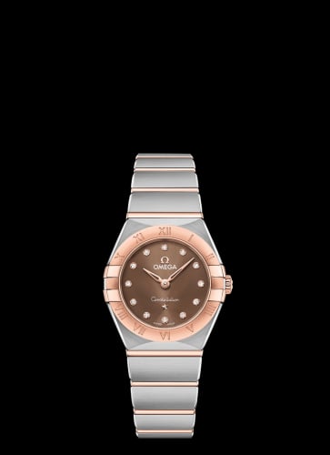 Omega Constellation Manhattan 25 Quartz Stainless Steel / Sedna Gold / Brown - Diamond