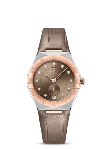 Omega Constellation Master Chronometer Small Seconds 34 Stainless Steel / Sedna Gold / Brown - Diamond