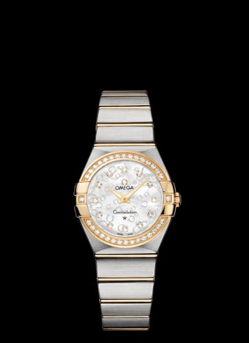 Omega Constellation Quartz 27 Brushed Stainless Steel / Yellow Gold / Diamond / MOP Omega