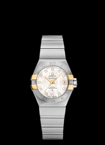 Omega Constellation Co-Axial 27 Brushed Stainless Steel / Yellow Gold Claws / MOP