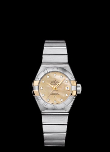 Omega Constellation Co-Axial 27 Brushed Stainless Steel / Yellow Gold Claws / Champagne MOP