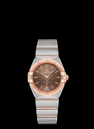 Omega Constellation Manhattan 28 Quartz Stainless Steel / Sedna Gold / Brown