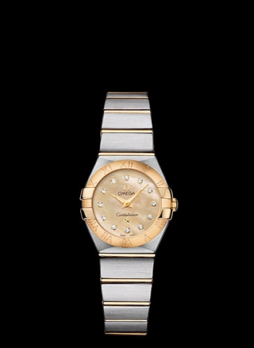 Omega Constellation Quartz 24 Brushed Stainless Steel / Yellow Gold / Champagne MOP