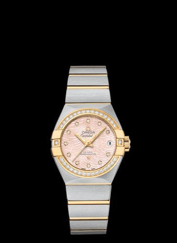 Omega Constellation Co-Axial 27 Brushed Stainless Steel / Yellow Gold / Diamond / Pink MOP