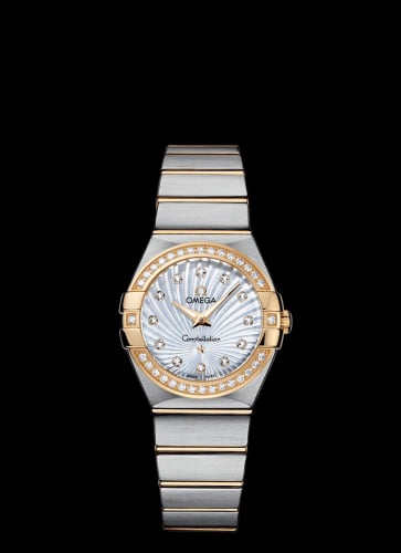 Omega Constellation Quartz 27 Brushed Stainless Steel / Yellow Gold / Diamond / MOP Supernova