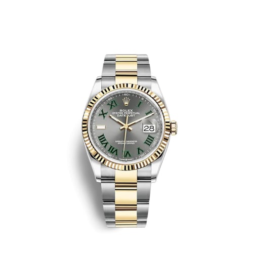 Rolex Datejust 36 Stainless Steel / Yellow Gold / Fluted / Slate - Roman / Oyster