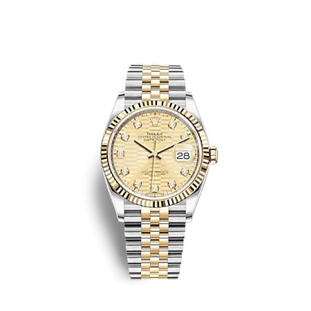 Rolex Datejust 36 Stainless Steel - Yellow Gold - Fluted / Champagne - Fluted - Diamond / Jubilee