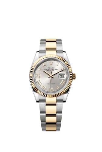 Rolex Datejust 36 Stainless Steel - Yellow Gold - Fluted / Silver Roman Diamond / Oyster
