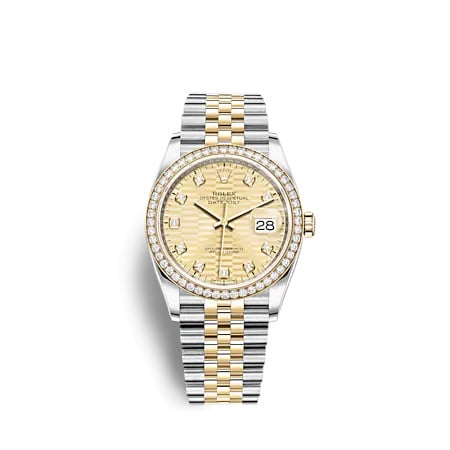 Rolex Datejust 36 Stainless Steel - Yellow Gold - Diamond / Champagne - Fluted - Diamond / Jubilee