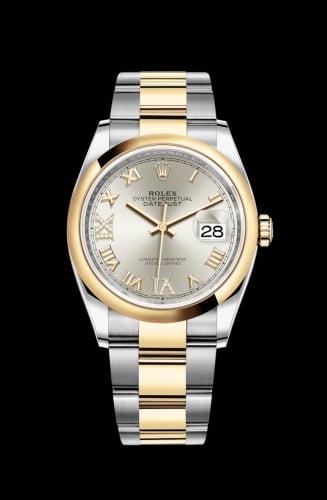 Rolex Datejust 36 Stainless Steel / Yellow Gold / Smooth / Silver Roman Diamond / Oyster