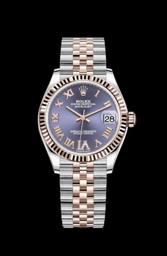 Rolex Datejust 31 Stainless Steel/ Rose Gold / Fluted / Aubergine - Roman / Jubilee