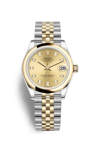 Rolex Datejust 31 Stainless Steel/ Yellow Gold / Domed / Champagne - Diamond / Jubilee