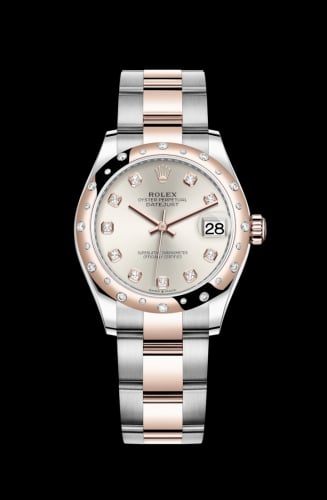 Rolex Datejust 31 Stainless Steel/ Rose Gold / Domed - Diamond / Silver - Diamond / Oyster