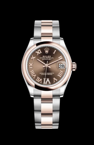 Rolex Datejust 31 Stainless Steel/ Rose Gold / Domed / Chocolate - Roman / Oyster