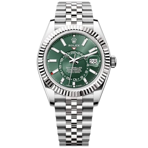 Rolex Sky-Dweller Stainless Steel - White Gold / Green / Jubilee