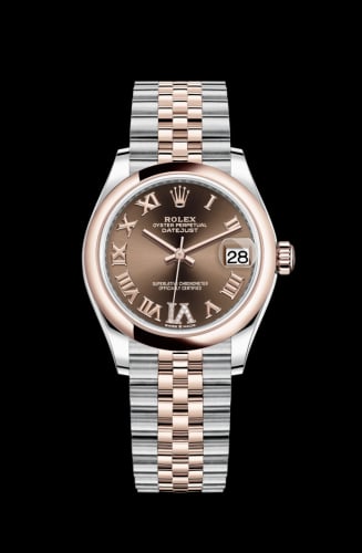 Rolex Datejust 31 Stainless Steel / Rose Gold / Domed / Chocolate - Roman / Jubilee