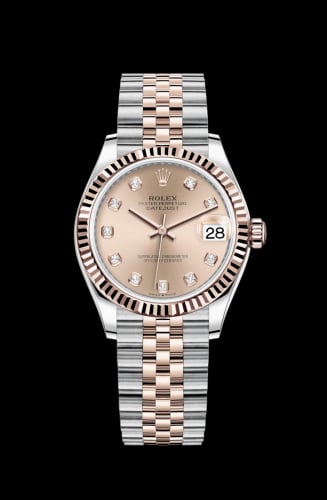 Rolex Datejust 31 Stainless Steel / Rose Gold / Fluted / Rose - Diamond / Jubilee